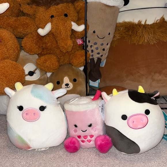 Bundle Squishmallow Palm Pal 5” Connor, 5”Candess and Pink Boba Palm Pal - Picture 1 of 4